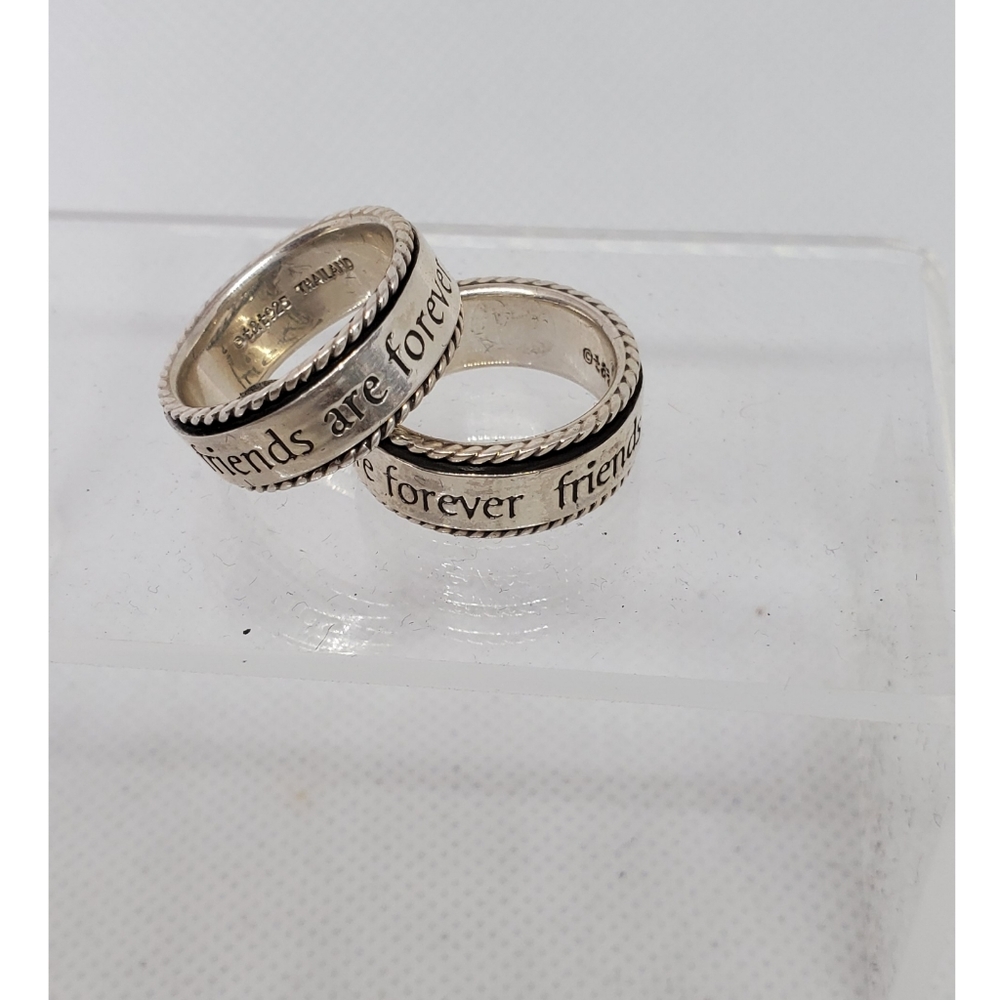 Sterling Silver Friends Are Forever rings.